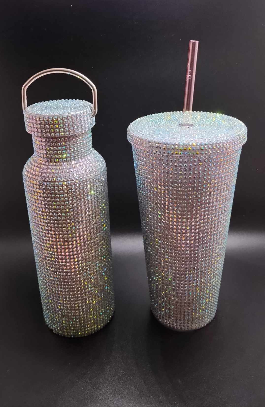 Rhinestone Studded Tumbler and Thermal Water Bottle